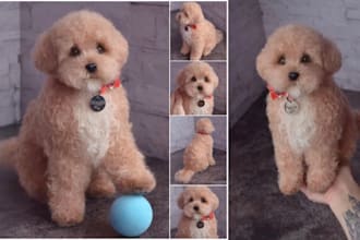 lifelike sculpture dog goldendoodle needle felted pet portrait figurine keepsake