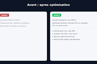 je rédige 10 descriptions produits optimisées SEO