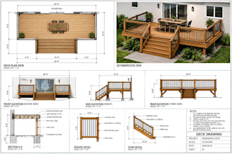 provide deck permit, pergola, porch or patio and home addition drawings