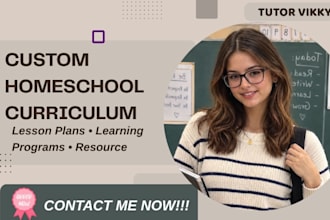 create custom homeschool curriculum lesson plans and learning programs