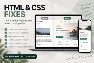 fix HTML CSS and responsive design issues