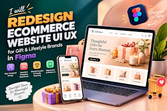 redesign ecommerce website UI UX for gift and lifestyle brands in figma