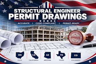 do structural engineering permit drawing engineer stamp california ohio tx az
