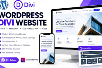 wordpress divi website design redesign divi builder customization and fixes bugs