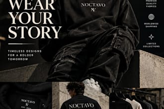 design luxury streetwear poster and premium clothing brand ads