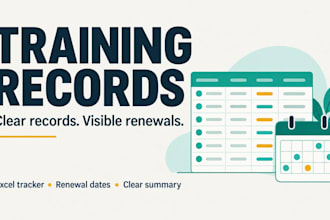 organise training records and build an excel renewal tracker