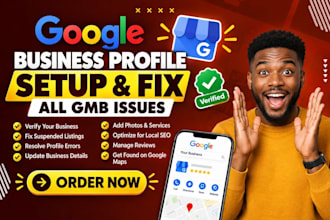 setup, fix google my business profile verification and optimize gmb profile