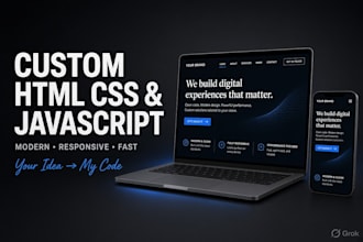 build a custom HTML CSS javascript website