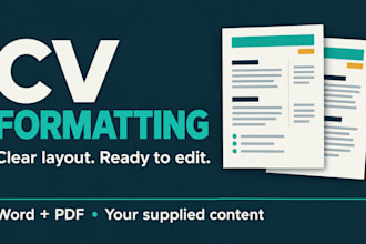format your CV or resume into editable word and PDF