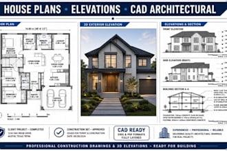 design construction drawings house plans elevations and cad architectural plan