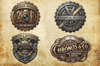 do professional awesome steampunk and vintage logo