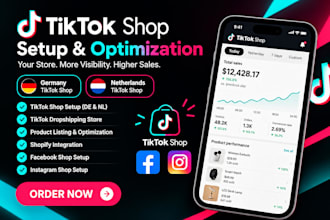 setup germany tik tok shop netherland tiktok dropshipping store facebook ig shop