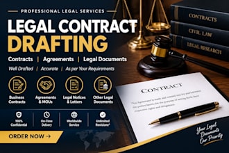 draft professional contracts, agreements and legal documents