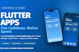 be your flutter developer to build a cross platform ios android app