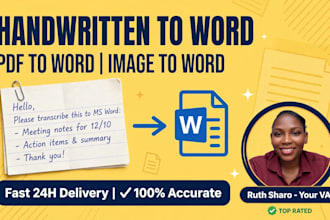 type your handwritten or scanned PDF to word fast