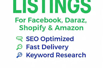do product listing for facebook daraz and shopify