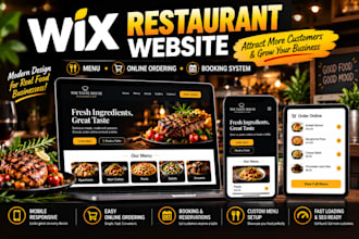 build wix restaurant website with online ordering ad menu booking store redesign