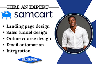 be your samcart expert for landing page and sales funnel setup