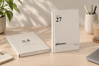 design covers of amazon KDP planner journal or notebooks