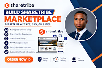 build sharetribe marketplace website, sharetribe flex, sharetribe go, mvp
