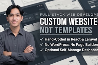 build a custom website with react or laravel, no wordpress