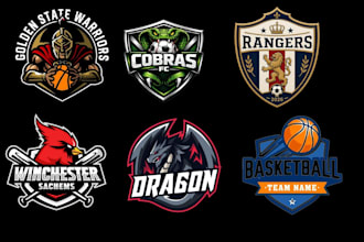 design a custom mascot sports baseball, soccer, basketball, club logo