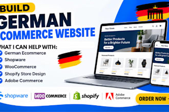 german ecommerce website, shopware, woocommerce, shopify adobe commerce
