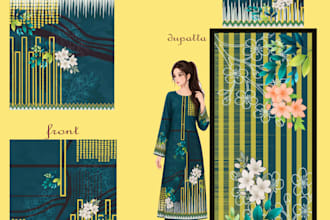 create textile fabric print design and pattern design