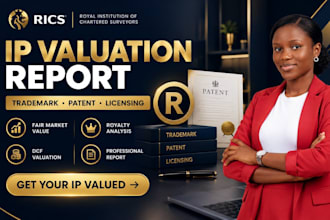 rics style IP valuation report for property right trademark patent and licensing