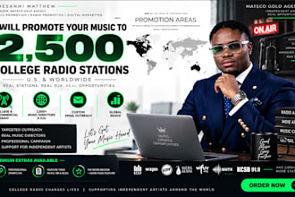 promote your music to 2500 college radio stations