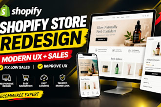 design or redesign shopify store with modern ecommerce website, UX improvements