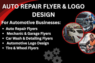 design professional auto repair, mechanic, car service flyer