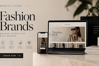 build shopify store for fashion brand, clothing and apparel