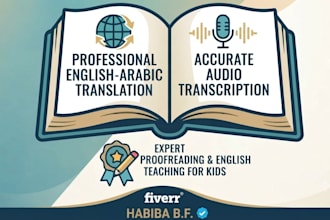 do english to arabic translation and audio transcription