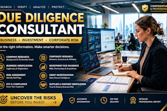 be your due diligence consultant for business risk analysis and verification
