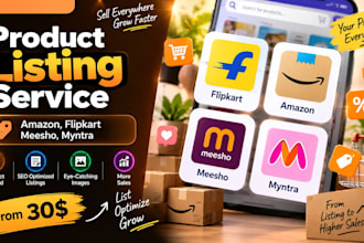 list your products on amazon, flipkart, meesho and myntra