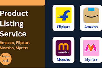 list your products on amazon, flipkart, meesho and myntra