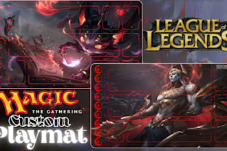 design premium custom mtg playmat illustration, tcg, yugioh board game, anime