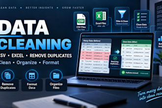 clean organize and process your CSV or excel data