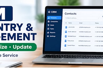 do CRM data entry, contact management and CRM cleanup