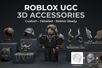 create custom roblox ugc model 3d accessories, wearables for your avatar