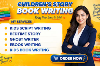 write children book, kids story, picture book and children story