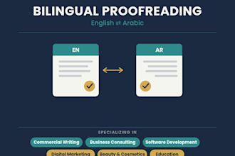 proofread and edit english and arabic content