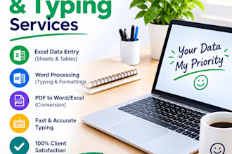 do accurate data entry and typing work with fast and timely delivery
