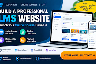 build a professional education website with lms and online courses