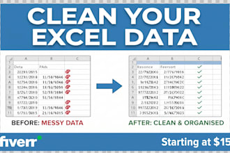 clean, format and organise your excel or csv data