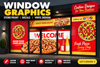 create custom window graphics, shop front, store front decal, vinyl signage
