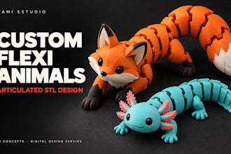 design custom articulated models and flexi animals for 3d printing