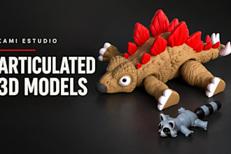 design custom articulated models and flexi animals for 3d printing
