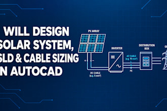 design solar system, single line diagram and cable sizing in autocad